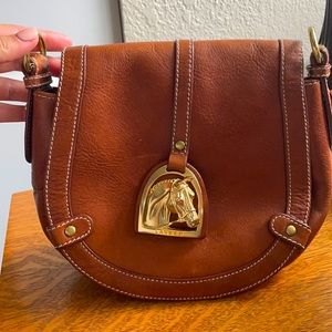 Vintage Ralph Lauren Genuine Leather Saddle Bag Purse